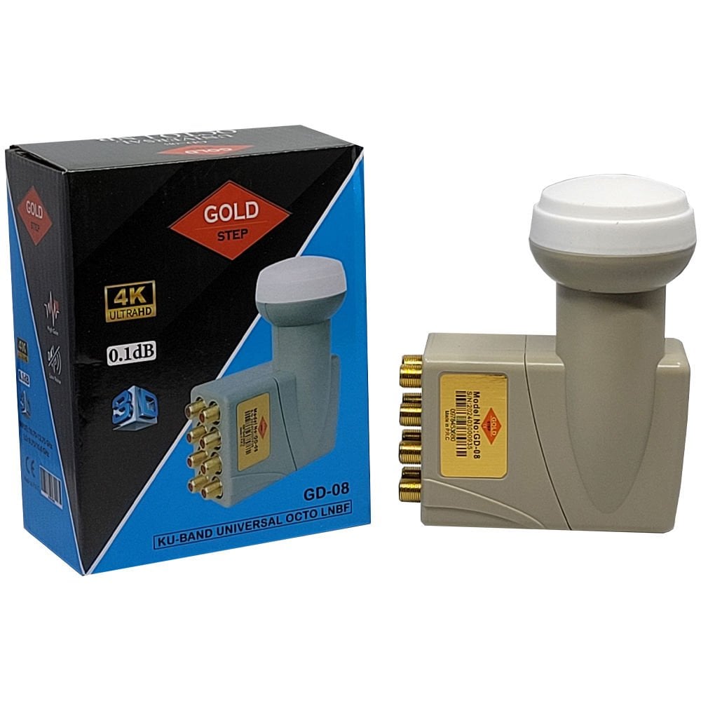 GOLD STEP 0.1 dB 4K Sekiz Çıkışlı (Octo) LNB Sekizli Lnb
