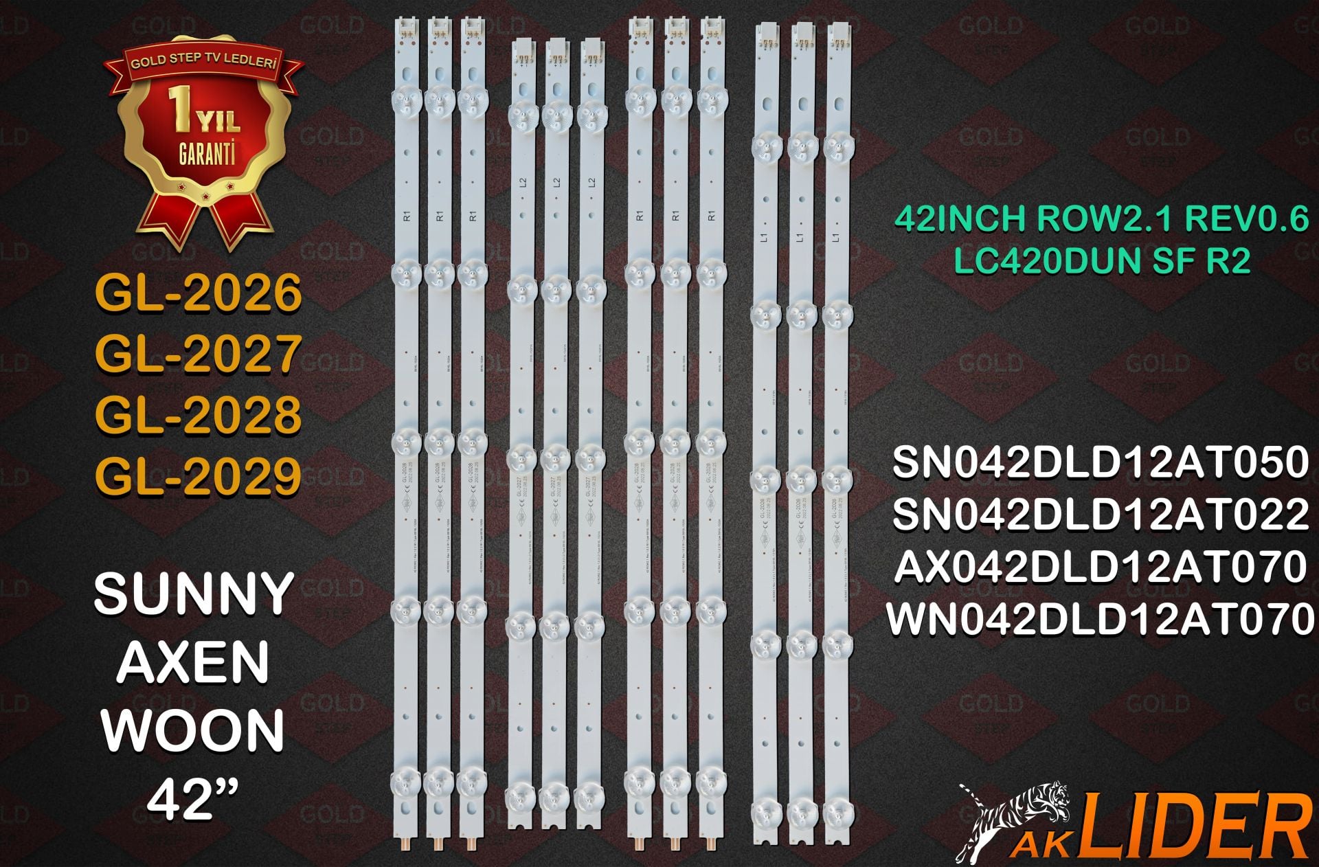 SN042DLD12AT022-SMF, SN042DLD12AT022-SSDMF, SN042DLD12AT022-SM3DF, SN042DLD12AT070-ATFM, SN042DLD12AT050, SN042DLD12AT050-AFM, SN042DLD12AT011-SF, SN042DLD12AT050-A3DFM, SN042DLD12AT003-SMF, AX042DLD12AT070-OTFM, AX042DLD12AT022-TMF Uyumlu LED Bar Takımı