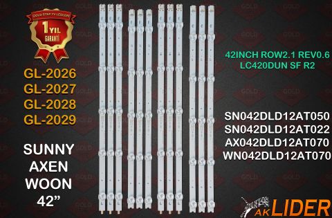 SN042DLD12AT022-SMF, SN042DLD12AT022-SSDMF, SN042DLD12AT022-SM3DF, SN042DLD12AT070-ATFM, SN042DLD12AT050, SN042DLD12AT050-AFM, SN042DLD12AT011-SF, SN042DLD12AT050-A3DFM, SN042DLD12AT003-SMF, AX042DLD12AT070-OTFM, AX042DLD12AT022-TMF Uyumlu LED Bar Takımı