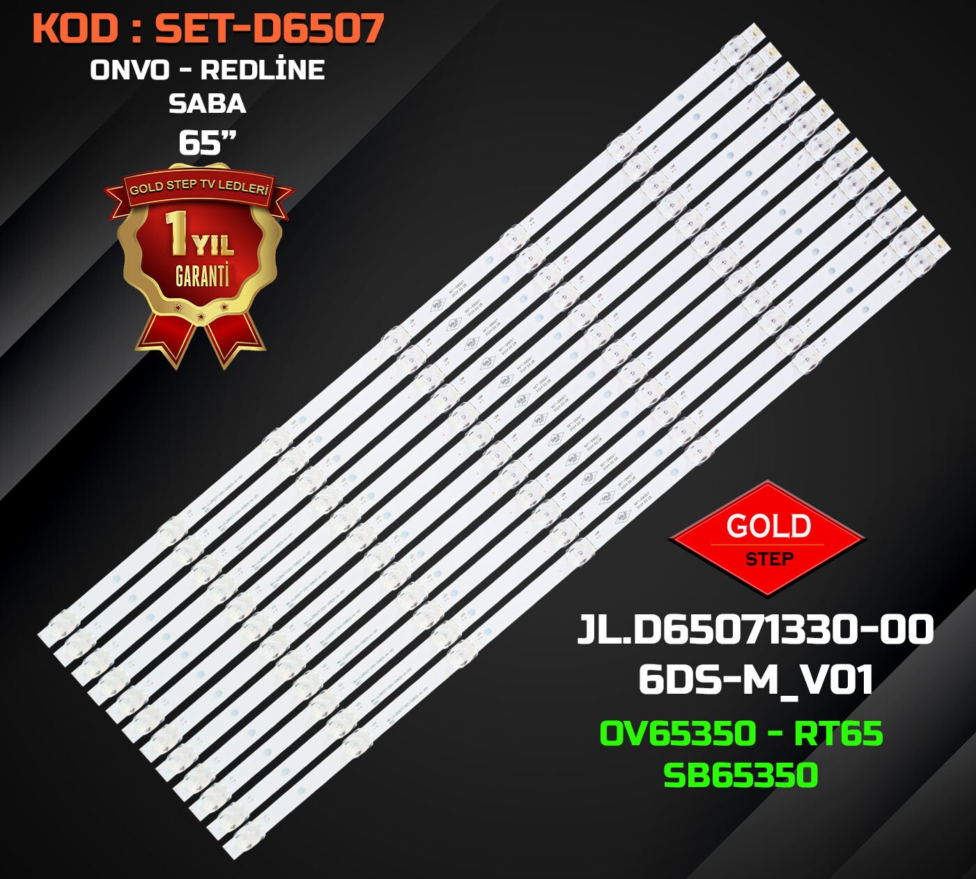 Saba 65'' SB65350 Onvo OV65350 Redline RT65 Uyumlu LED Bar Takımı JL.D65071330-006DS-M_V01
