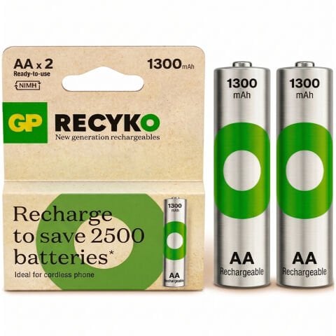 GP ReCyko AA 1300 mAh Şarjlı Pil 2’li NiMH Kalem Pil
