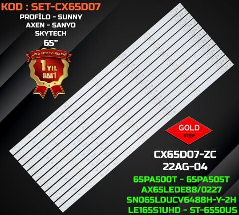 Profilo 58PA525EG, 65PA500T, 65PA505T, 65PA505E, Skytech ST-6040US RT58, Sanyo LE165S1UHD Uyumlu LED Bar (MS-L3006 V2 / CX65D07-ZC22AG-04)