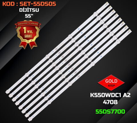 Dijitsu 55'' 55DS7700 55DS8800 Uyumlu Led Bar K550WDC1 A1 3V 5 Ledli