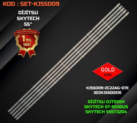 Dijitsu DJT55SH Skytech ST-5530US 55ST3204 Uyumlu LED Bar Takımı KJ55D09-ZC22AG-07E