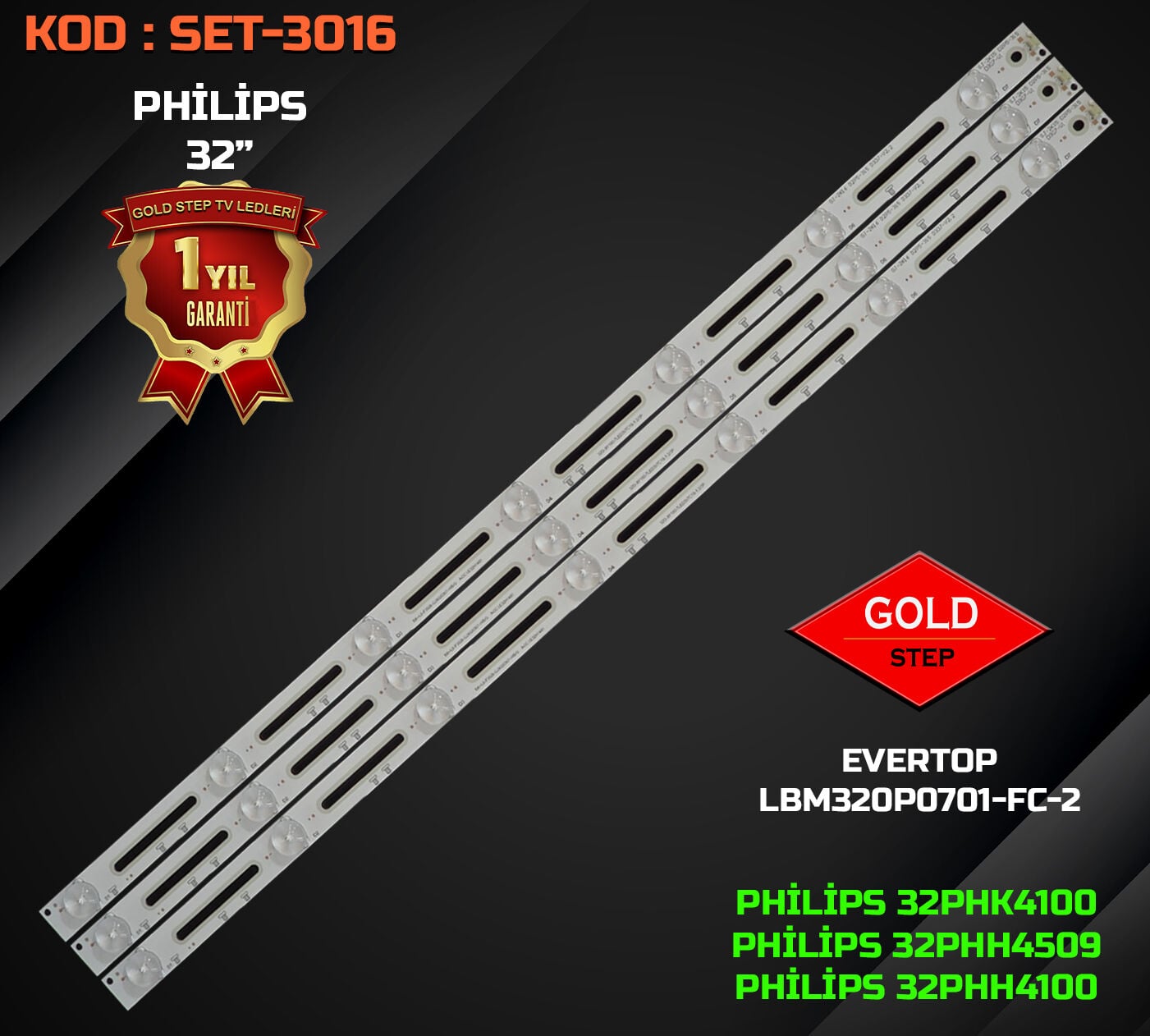 Philips 32PHK4100 32PFK4309 32PHK4309 32PFK5300 32PFS5362 Uyumlu LED Bar Takımı GJ-2K15 D2P5-315 D307-V1.1