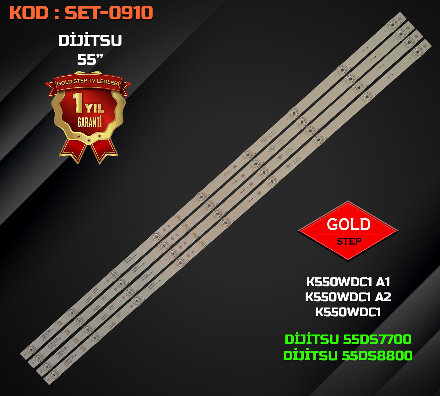 Dijitsu 55DS7700 55DS8800 Uyumlu LED Bar Takımı K550WDC1