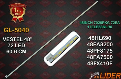 Vestel 48FA8200 48FA7550 48FA7500 48PF8175 48PF8575 48PF7175 Hi-Level 48HL690 SEG 48SNB8500 Uyumlu LED Bar Takımı 17ELB58NLR0 VES480UNVS-M01 VES480UNVS-2D-M03 VES480UNVS-2D-M04 VES480UNVS-3D-M01