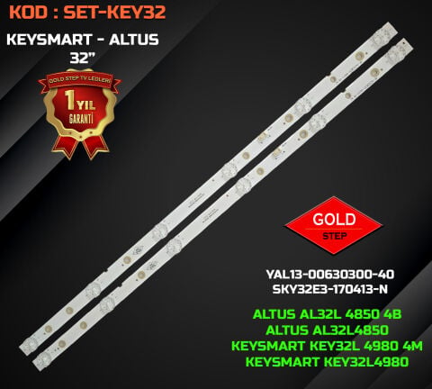 Altus AL32L 4850 4B Keysmart KEY32L 4980 4M Uyumlu LED Bar Takımı YAL13-00630300-40