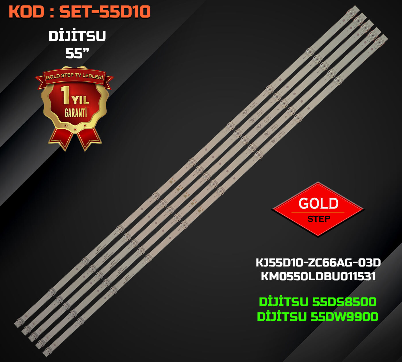 Dijitsu 55DS8500 55DW9900 Uyumlu LED Bar Takımı KJ55D10-ZC66AG-03D