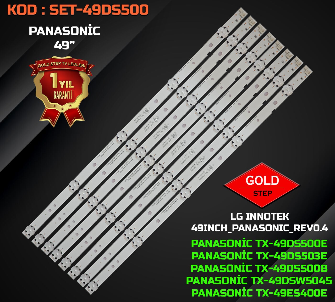 Panasonic TX-49DS500E TX-49DS503E Uyumlu LED Bar Takımı LG INNOTEK 49INCH_PANASONIC_REV0.4