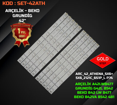 Arçelik A42LW8477 Beko B42LW8477 Grundig 42 CLE 8475 SL Uyumlu LED Bar Takımı ZBA60600-AA