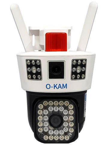 O-KAM 3015 3MP Çift Kameralı Wifi PTZ Güvenlik Kamerası - Kablosuz - 1080P