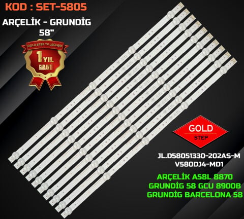 Arçelik A58L 8870 5B Grundig 58 GCU 8900B Uyumlu LED Bar Takımı JL.D58051330-202AS-M