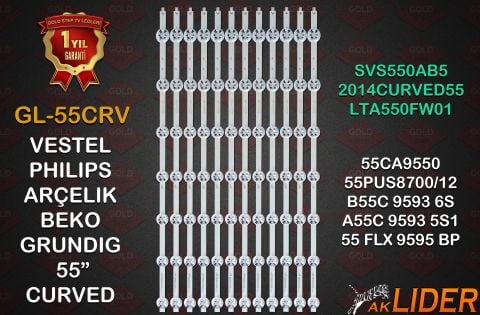 Vestel 55CA9550 55CA9500 Philips 55PUS8700/12 Uyumlu LED Bar Takımı SVS550AB5