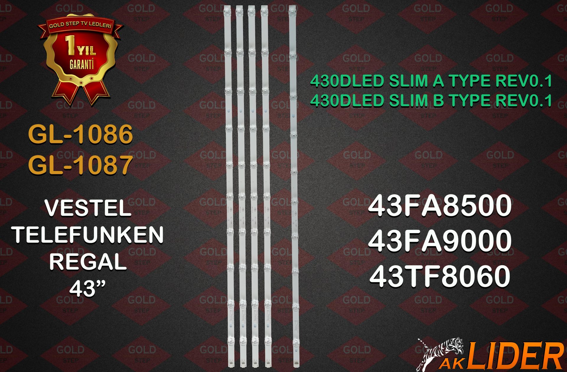 40UA9300, 40UA8900, 40UA9000, TFLU40UHD300B, 40UHD3D, 40UB8600, 40FA8500, 40FB7150, 40TF6020SM, 40R8070U, 40R6080U Uyumlu LED Bar Takımı, V10106453, V10105772, V10097843, V10108177, V10105843, V10108126, V10098466, V10096743, V10097894, V10102375