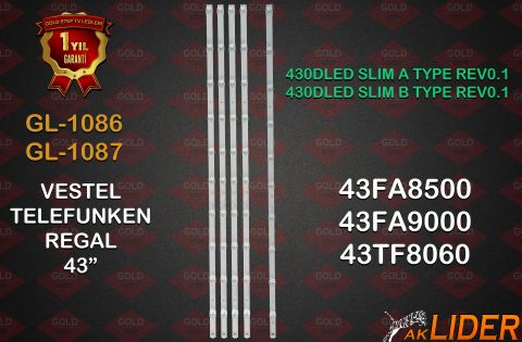 40UA9300, 40UA8900, 40UA9000, TFLU40UHD300B, 40UHD3D, 40UB8600, 40FA8500, 40FB7150, 40TF6020SM, 40R8070U, 40R6080U Uyumlu LED Bar Takımı, V10106453, V10105772, V10097843, V10108177, V10105843, V10108126, V10098466, V10096743, V10097894, V10102375