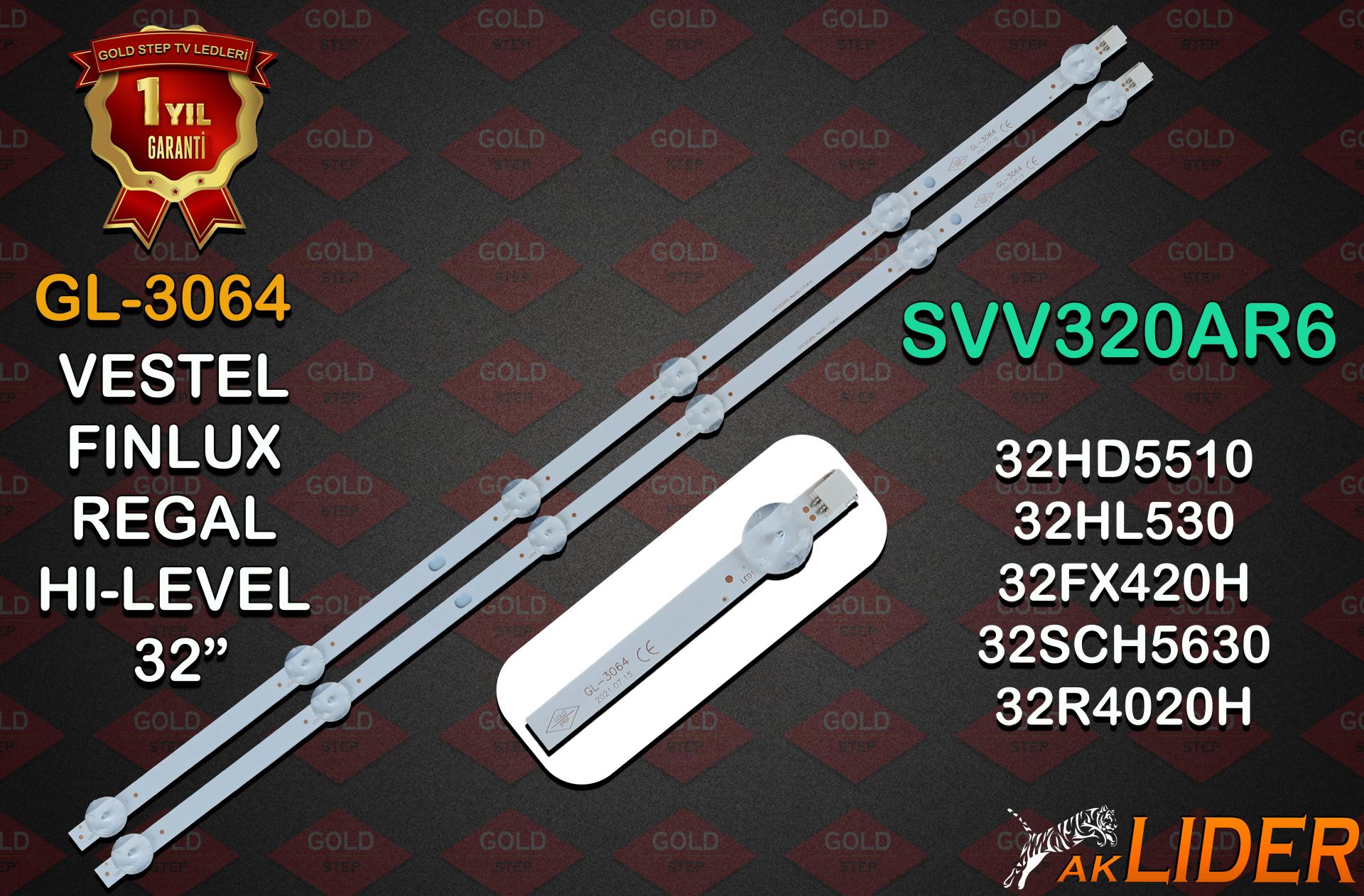 Vestel 32'' 32HD5510 32HL530 32FX420H 32R4020H 32TH6020 32HB5000 Uyumlu LED Bar Takımı SVV320AR6