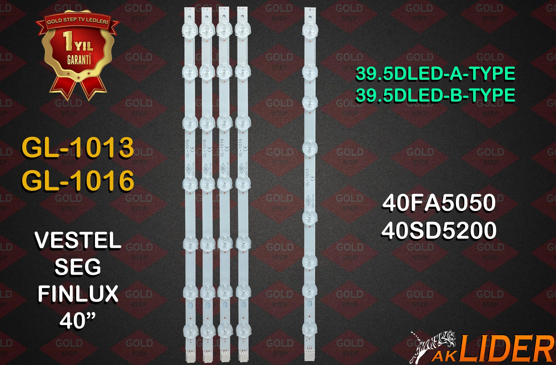 40FA5050, 40SD5200, 39TF6020, 39NX600, 39R6012F, 39R4010F, 39HL500, 39R6010F Uyumlu LED Bar Takımı 39.5Dled A-Type, 39.5Dled B-Type, 39DLED_A-TYPE, 39DLED_B-TYPE