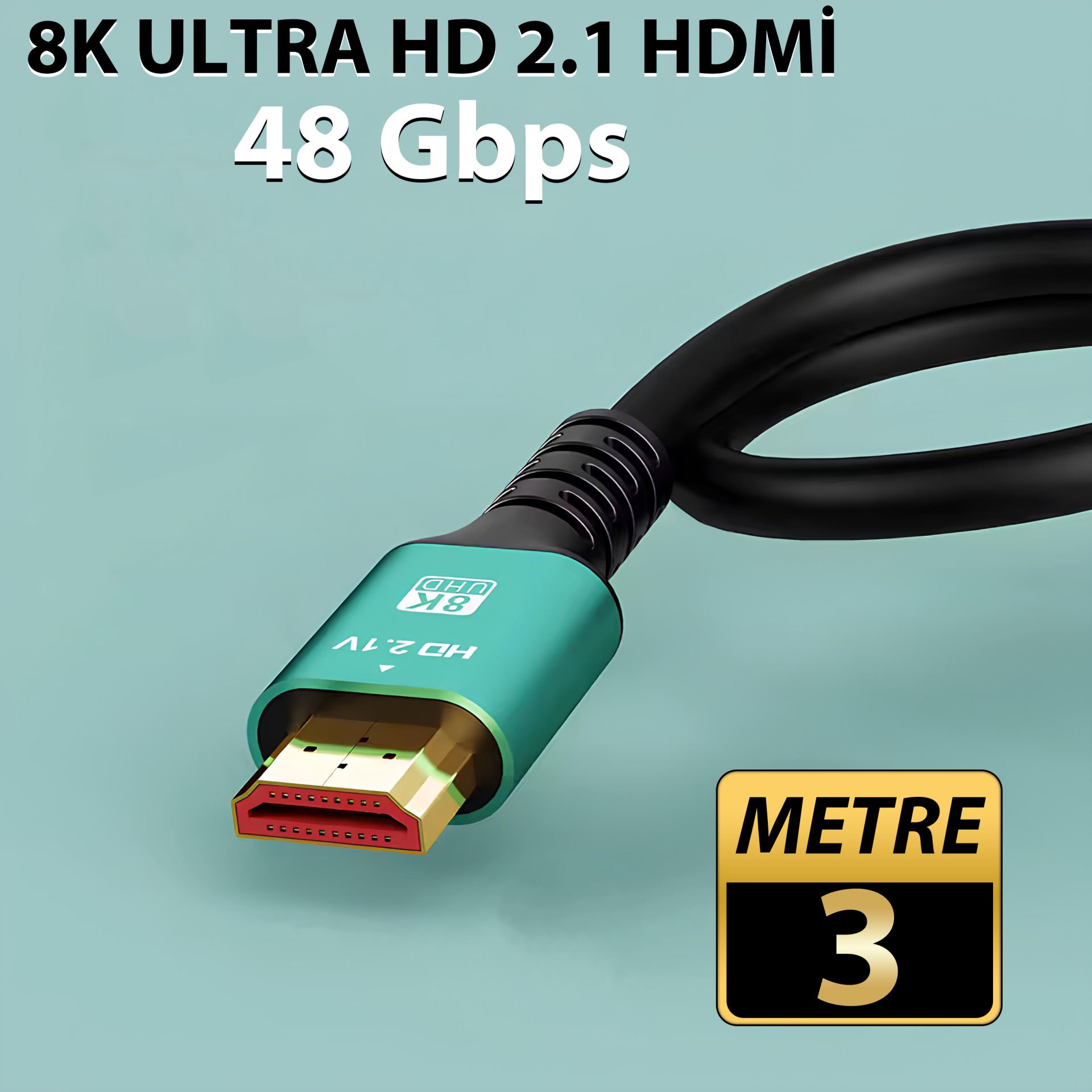 Gold Step 3 Metre 8K 2.1 ULTRA HD 48 Gbps 8K 60Hz 4k 144Hz