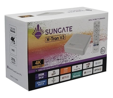 SUNGATE V-TRON V3 2GB/16GB SES KOMUTLU ANDROİD BOX