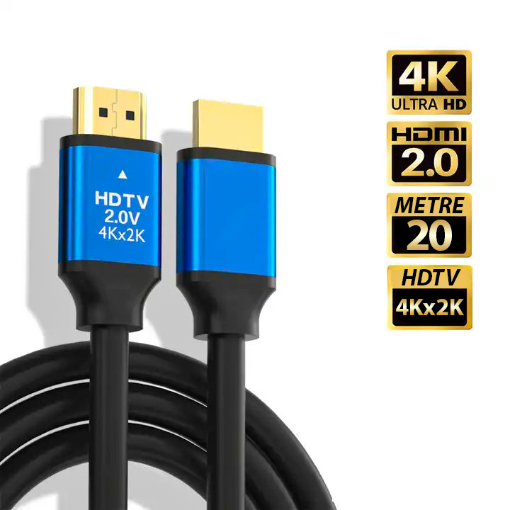 GOLD STEP 20 METRE 4K ULTRA HD 2.0V ALÜMİNYUM BAŞLIK ALTIN UÇLU HDMİ KABLO