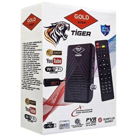 GOLD STEP Tiger Full HD Display Gözlü Mini Uydu Alıcısı
