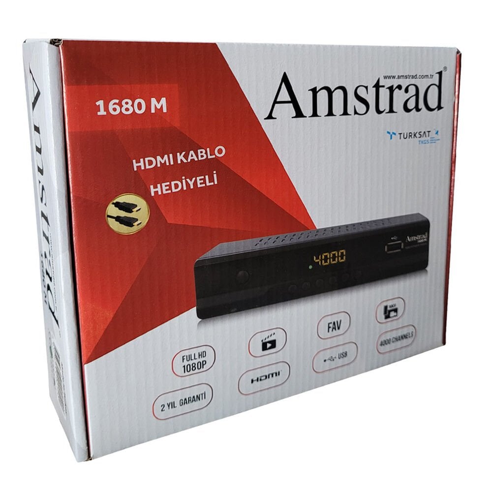 AMSTRAD 1680 Full HD Kasalı Demir Uydu Alıcısı