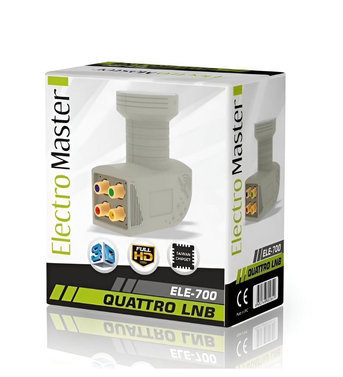 ELECTROMASTER 0.1 dB 4K Quattro Çıkışlı Santral LNB Quattro Lnb