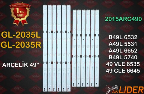 Arçelik A49L6532 Beko B49L6532 Grundig 49VLE6535 Uyumlu LED Bar Takımı ZCS606