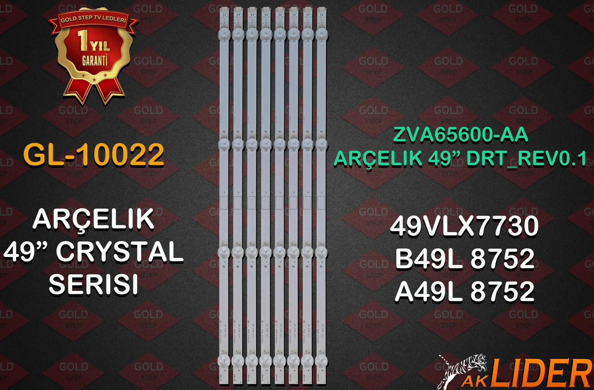 Arçelik 49'' Uyumlu LED Bar Takımı ZVA65600-AA A49L8752, B49L8752, A49L8740
