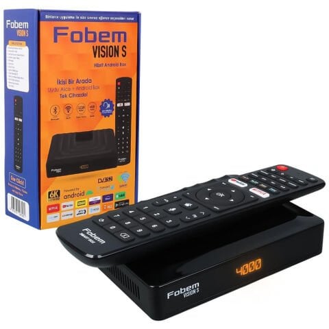 FOBEM Vision S Hybrid Ses Komutlu Tuner Girişli 4 GB Ram - 32GB Hafıza Android 14 Box