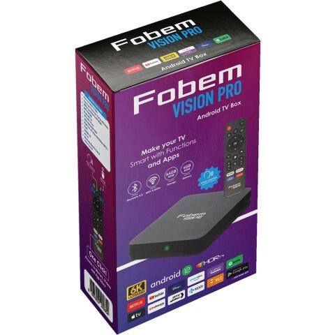 FOBEM Vision Pro Ses Komutlu 4 GB Ram - 64 GB Hafıza Android 12 TV Box