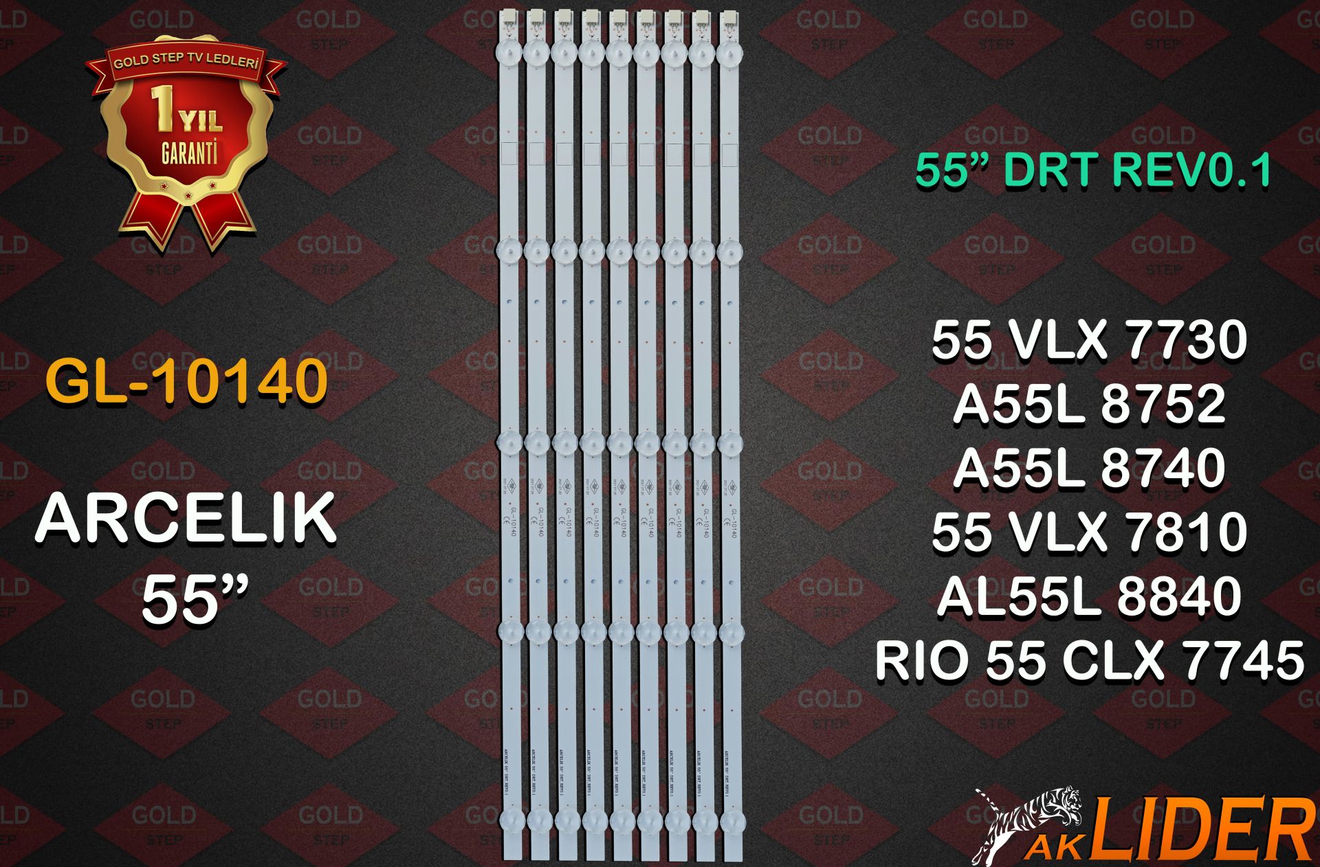 Rio 55'' 55CLX7745 55VLX7730 A55L8752 B55L8752 Uyumlu LED Bar Takımı DRT_REV0.1 ZVB65600-AA