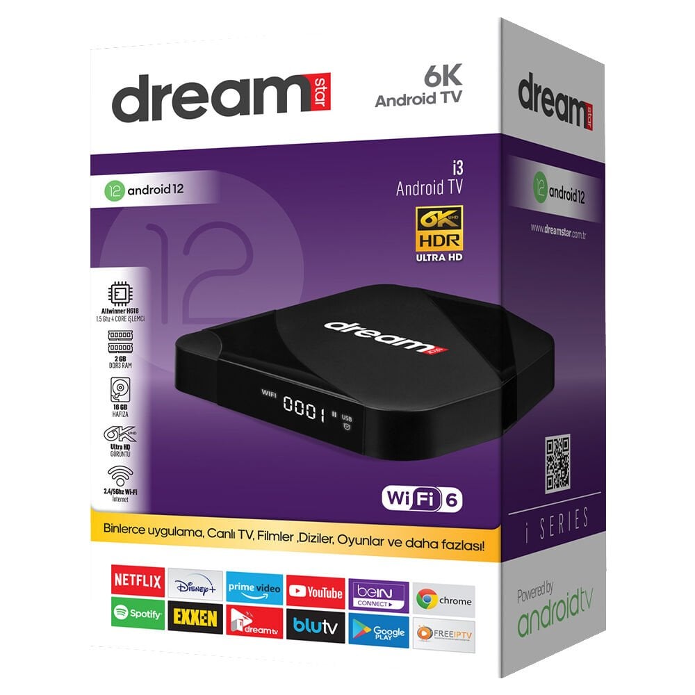 Dreamstar İ3 2 GB RAM 16 GB Hafıza Android 12 TV Box