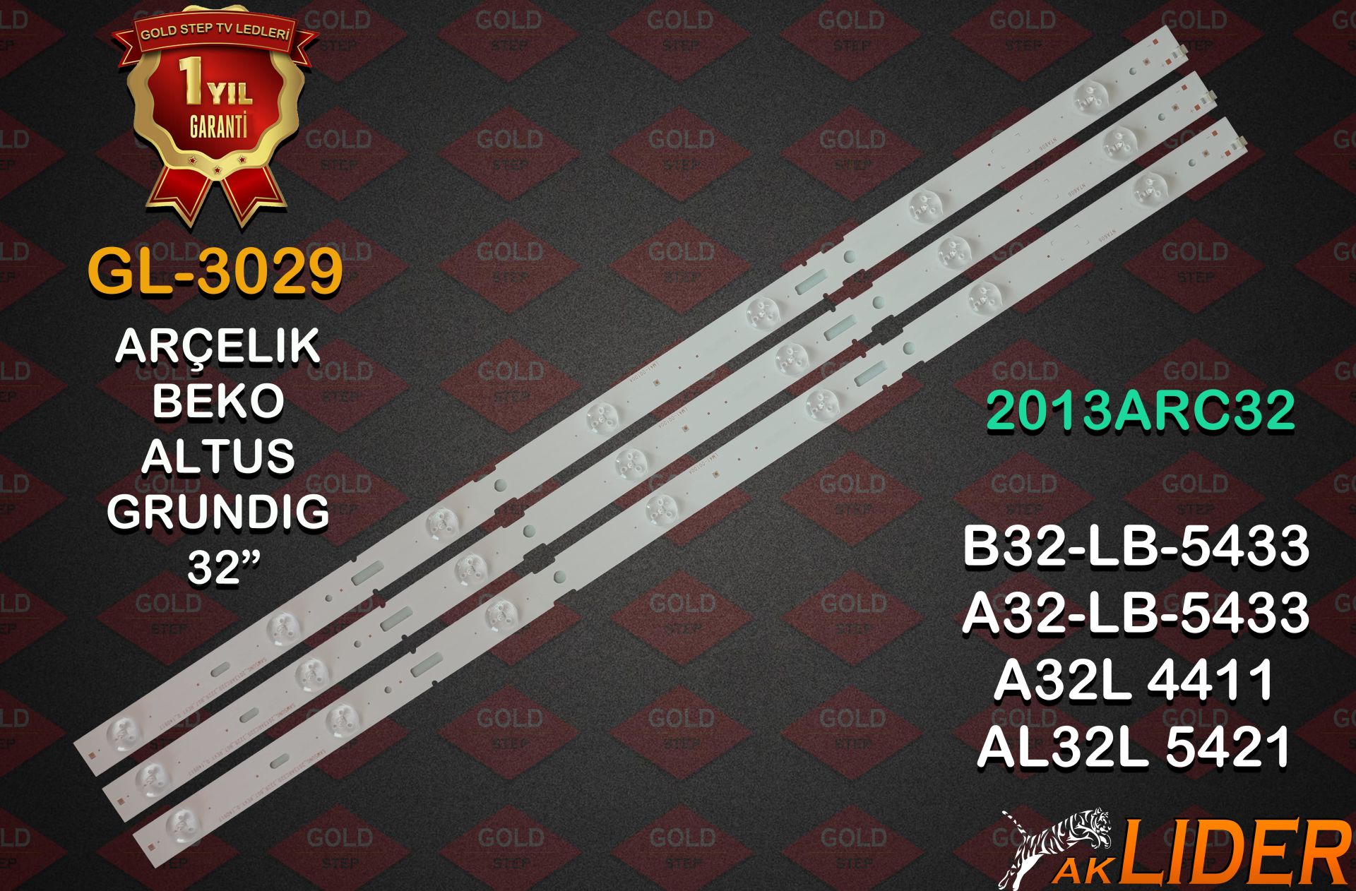 Arçelik A32LB5433 A32LW5433 Beko B32LB5433 Altus AL32L5421 Grundig G32LS5433 Uyumlu LED Bar Takımı ZCB606