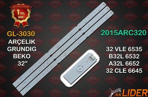 Arçelik A32L6532 Beko B32L6532 Grundig 32VLE6535 Uyumlu LED Bar Takımı ZQT60600-AA