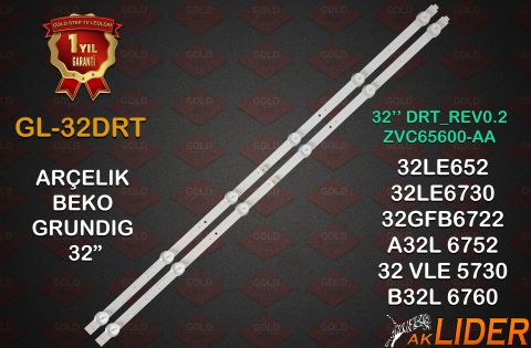 Arçelik A32L5751D B32L5751D 32LE6730BP 32LE6525B Uyumlu LED Bar Takımı DRT_REV0.2-ZVC65600-AA