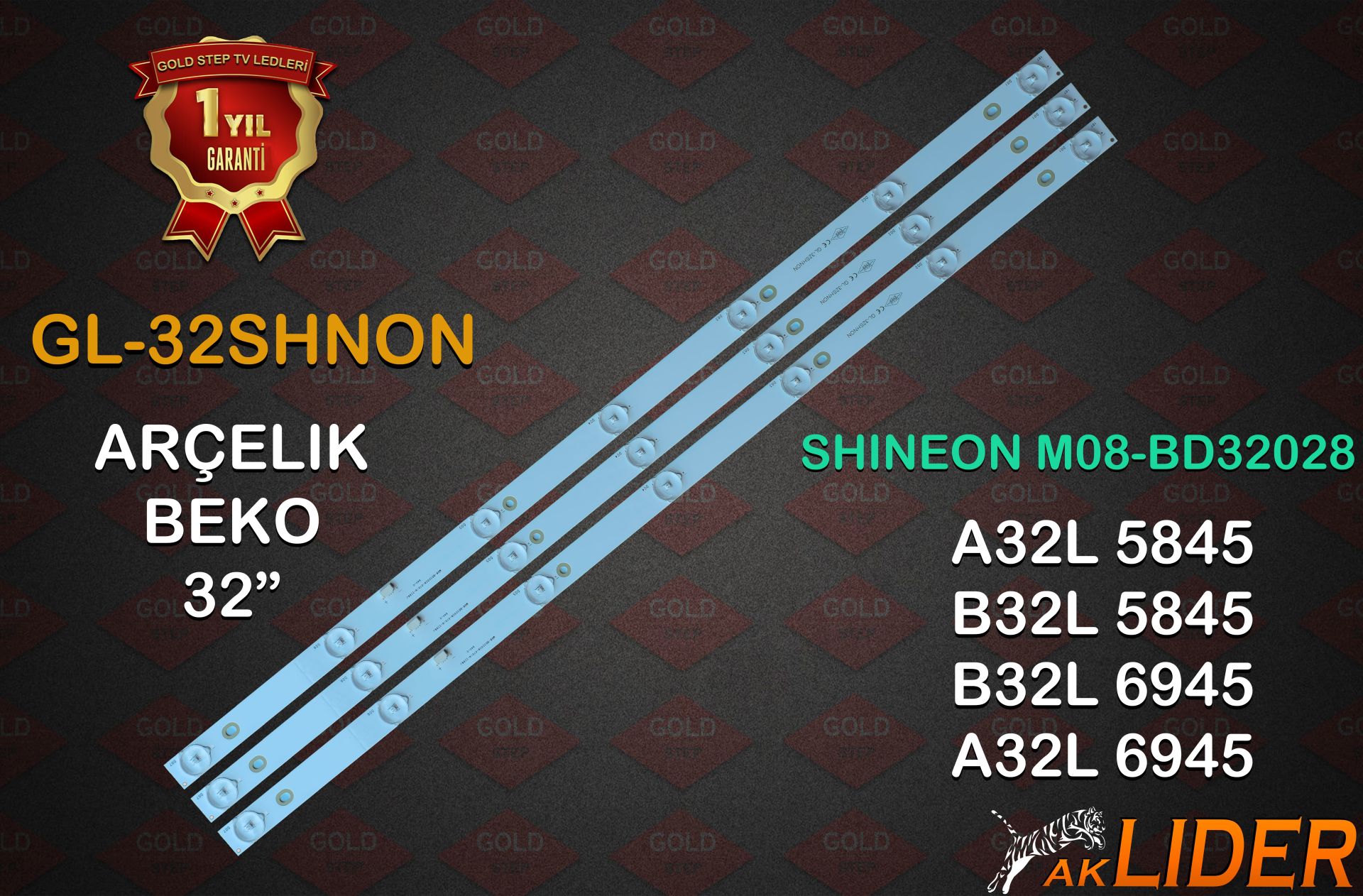 Arçelik A32L58454B Beko B32L58454B Grundig 32GCH6730B Uyumlu LED Bar Takımı M08-BD32028-0701N-2296J