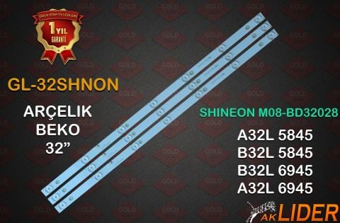 Arçelik A32L58454B Beko B32L58454B Grundig 32GCH6730B Uyumlu LED Bar Takımı M08-BD32028-0701N-2296J