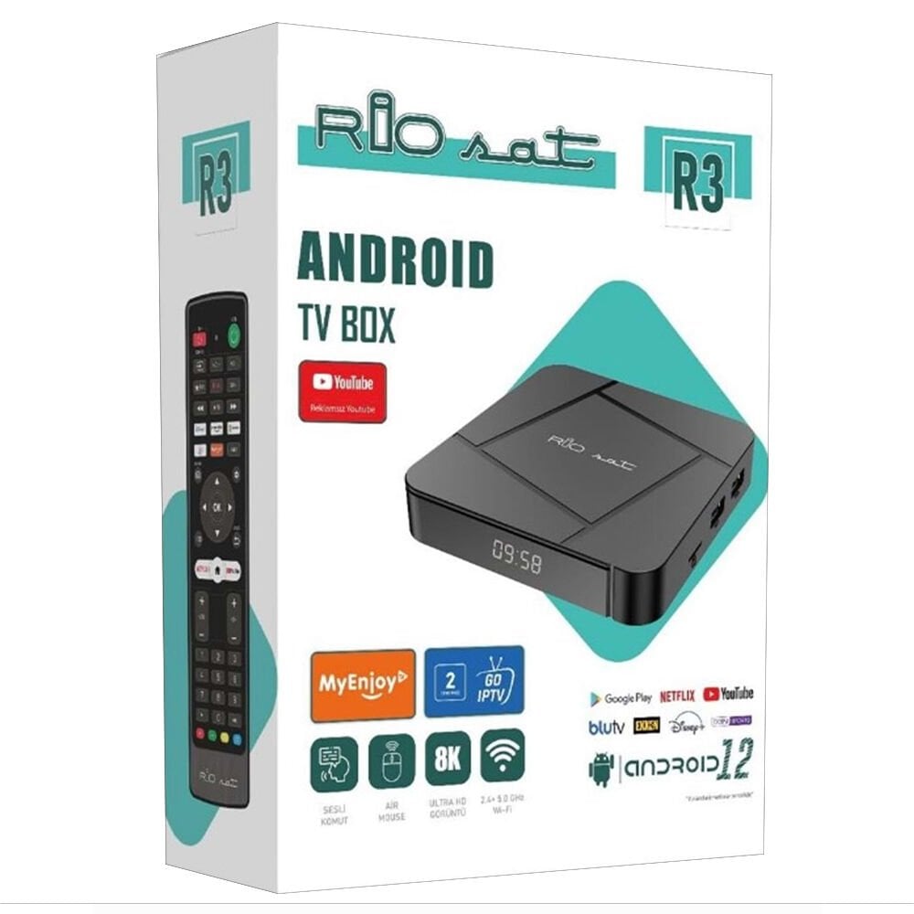 RİOSAT R3 4 GB - Ram 32 GB Hafıza Android 12 TV Box