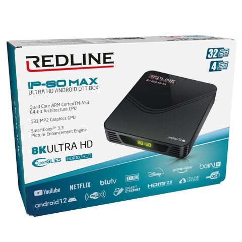 REDLİNE İP80MAX 4 GB Ram - 32 GB Hafıza Android 10 TV Box