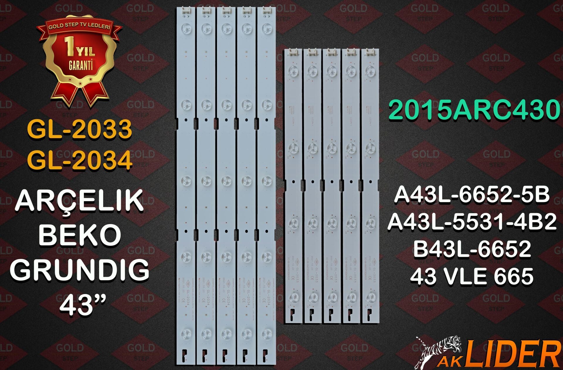 B43L57404B B43L57304B A43L57404W B43L57404W A43L5740D A43L5740K4B 43VLE665BL 43GFW6628 Uyumlu LED Bar Takımı ZNK60601-AB