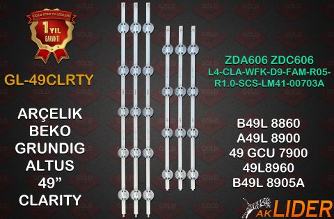 Arçelik A49L8900 Beko B49L8900 Grundig 49GDU7900 ROMA 49GCU7905A Uyumlu LED Bar Takımı WCE60601-AB
