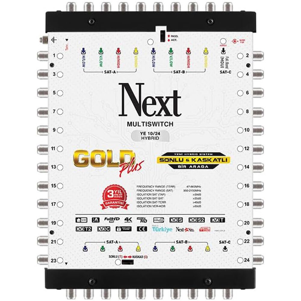 NEXT 10/24 Hybrid Multiswitch Uydu Santrali (Adaptör Dahil)