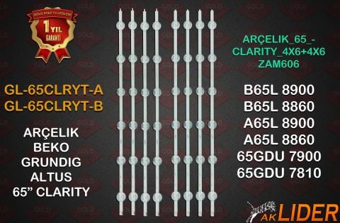 Arçelik 65'' A65L8860 Beko B65L8900 Grundig 65GDU7900B 65VLX8000BP Uyumlu LED Bar Takımı WCG60601-AC