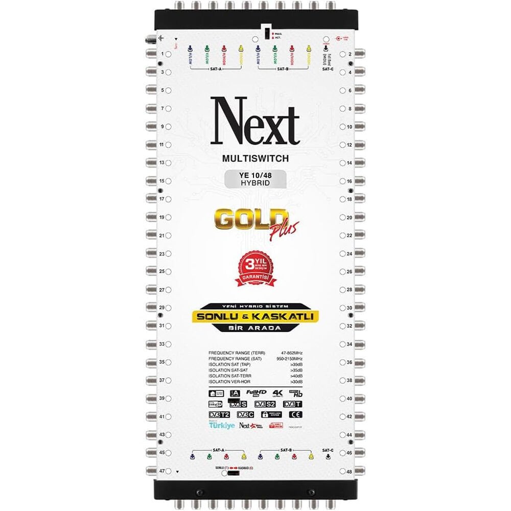 NEXT 10/48 Hybrid Multiswitch Uydu Santrali (Adaptör Dahil)