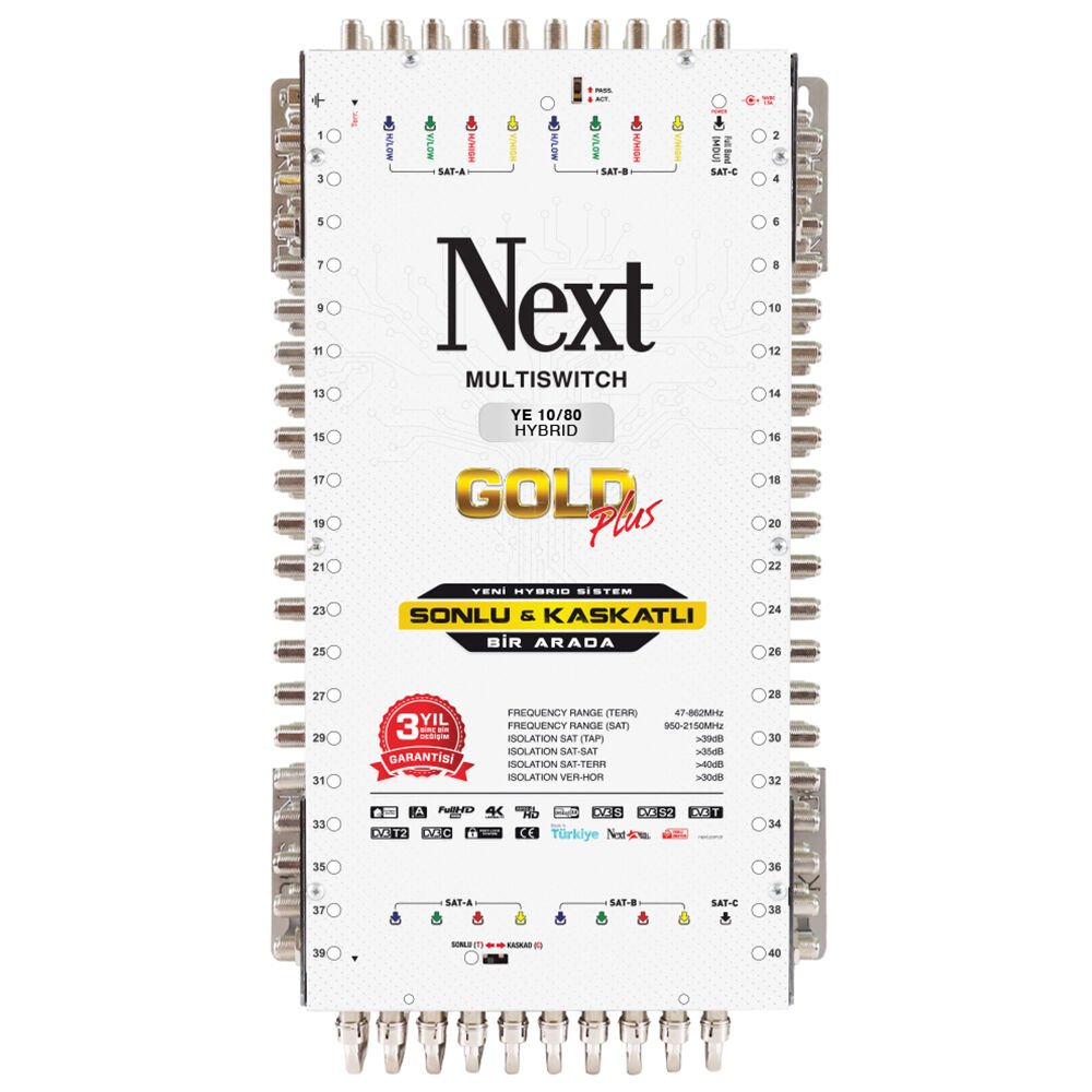 NEXT 10/80 Hybrid Multiswitch Uydu Santrali (Adaptör Dahil)