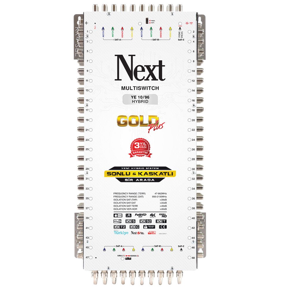 NEXT 10/96 Hybrid Multiswitch Uydu Santrali (Adaptör Dahil)