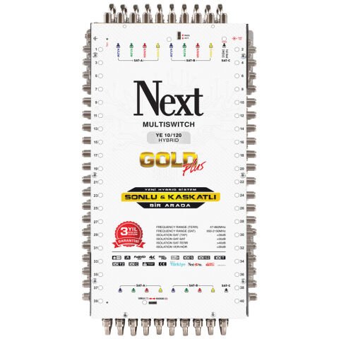 NEXT 10/120 Hybrid Multiswitch Uydu Santrali (Adaptör Dahil)