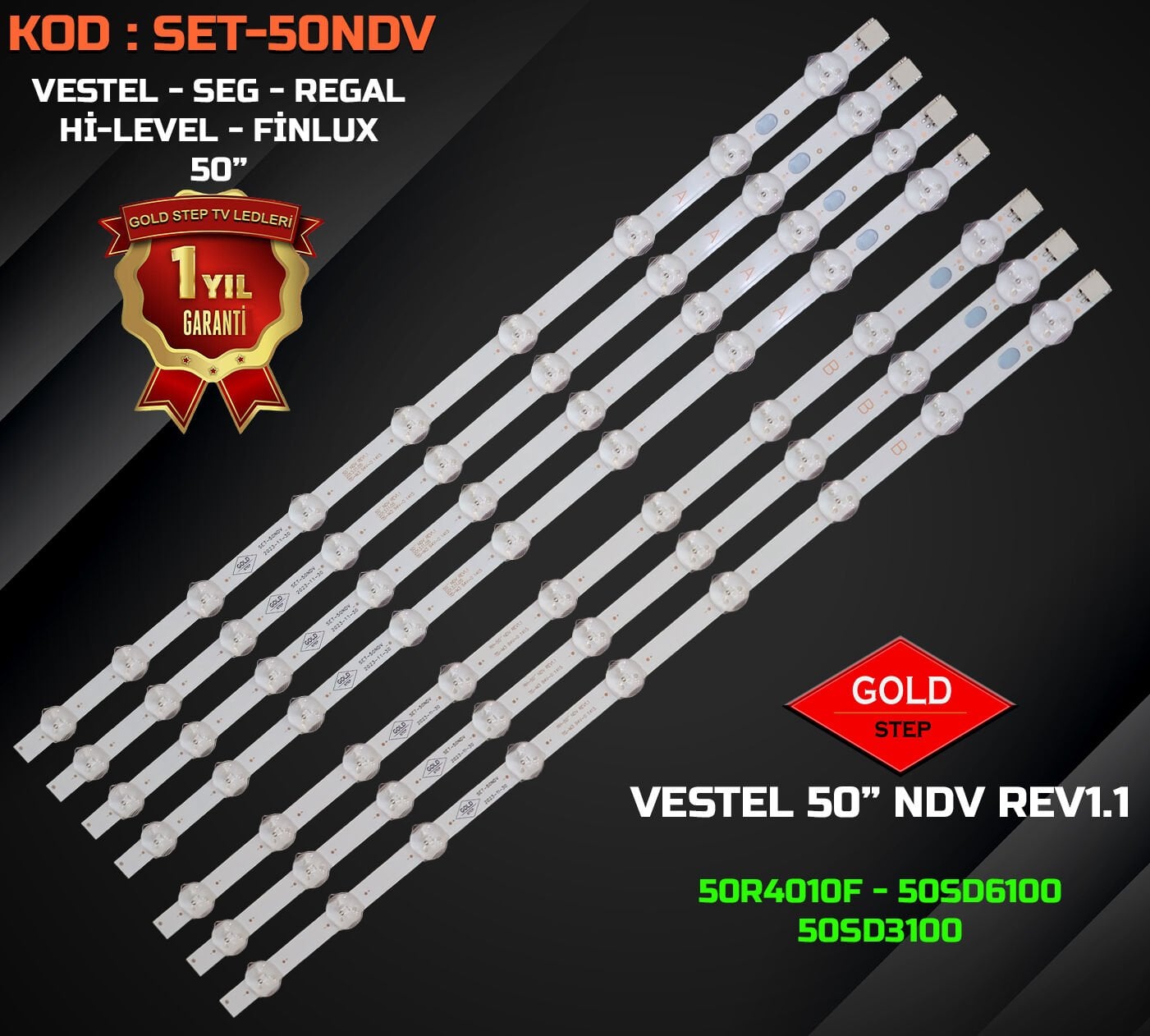 Vestel, Regal, Seg & Techwood 50'' NDV REV1.1 LED Bar Takımı (V30084248 - 23283027)